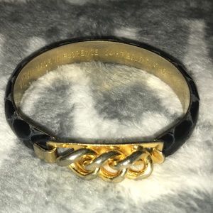 24k gold plated bracelet by Vita Fede..navy blue